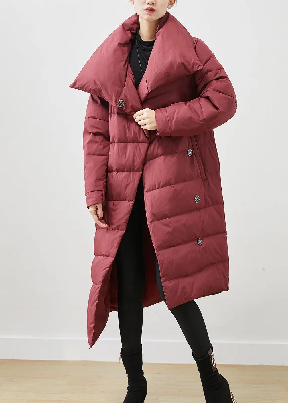 Artistic Temperament Women Mulberry Asymmetrical Warm Duck Down Puffer Jacket Winter Artistic Temperament Women Mulberry Asymmetrical Warm Duck Down Puffer Jacket Winter