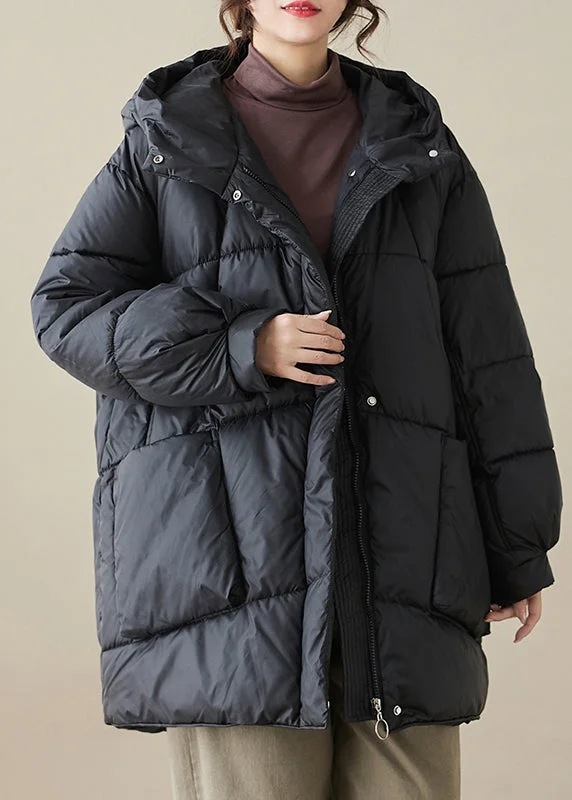 Personalized Design Plus Size Black Hooded Pockets Fine Cotton Filled Womens Parka Winter Personalized Design Plus Size Black Hooded Pockets Fine Cotton Filled Womens Parka Winter