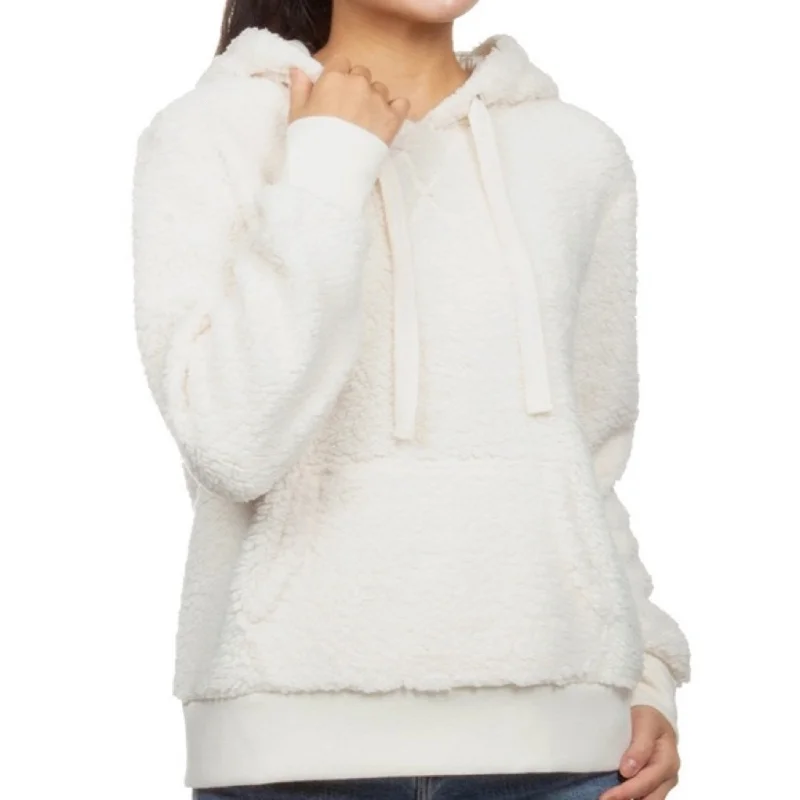 Exclusive Customization Hippie Rose Juniors' Sherpa Hoodie Natural Size Small