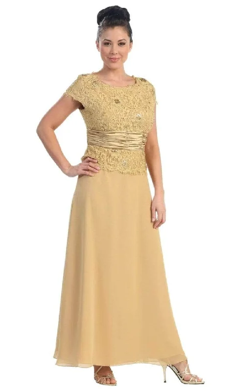 Luxury And Elegant May Queen - Laced Short Sleeve Formal Gown MQ571