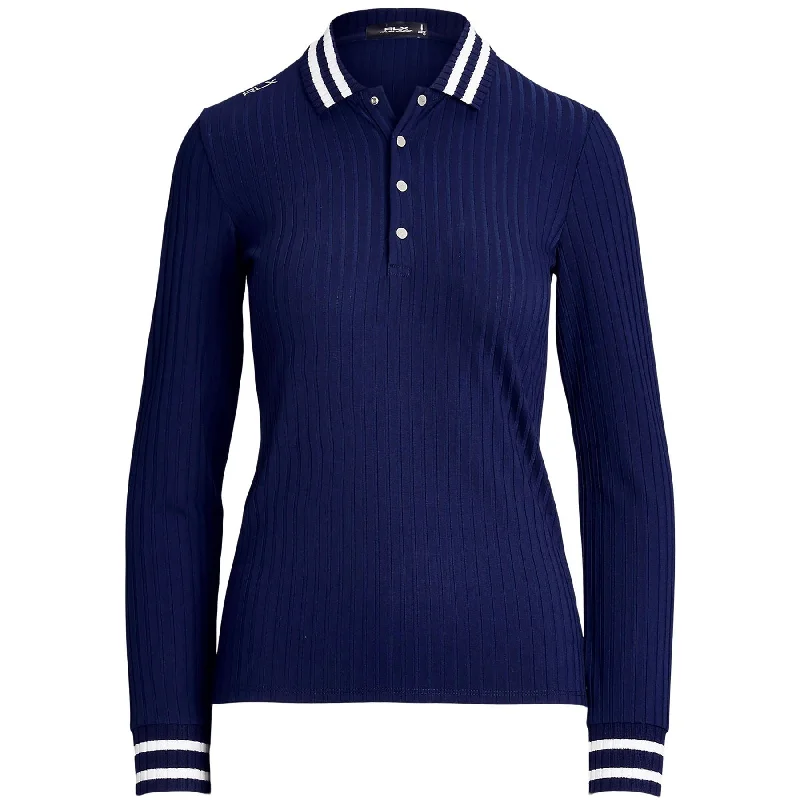 Casual And Comfortable Womens RLX LS Knitted Polo Refined Navy - AW24