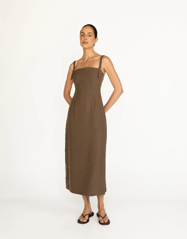 Celebrity Must-have Dominique Maxi Dress (Coffee)