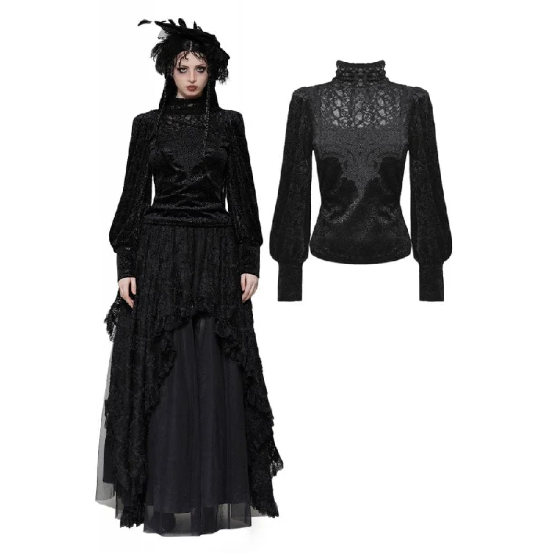 High Street Fashion Women's Gothic Floral Lace Long Sleeved Shirt