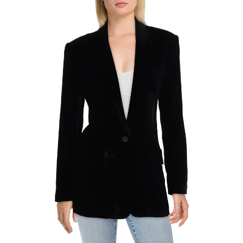 Elegant And Charming Endless Rose Womens Velvet Long Sleeves One-Button Blazer