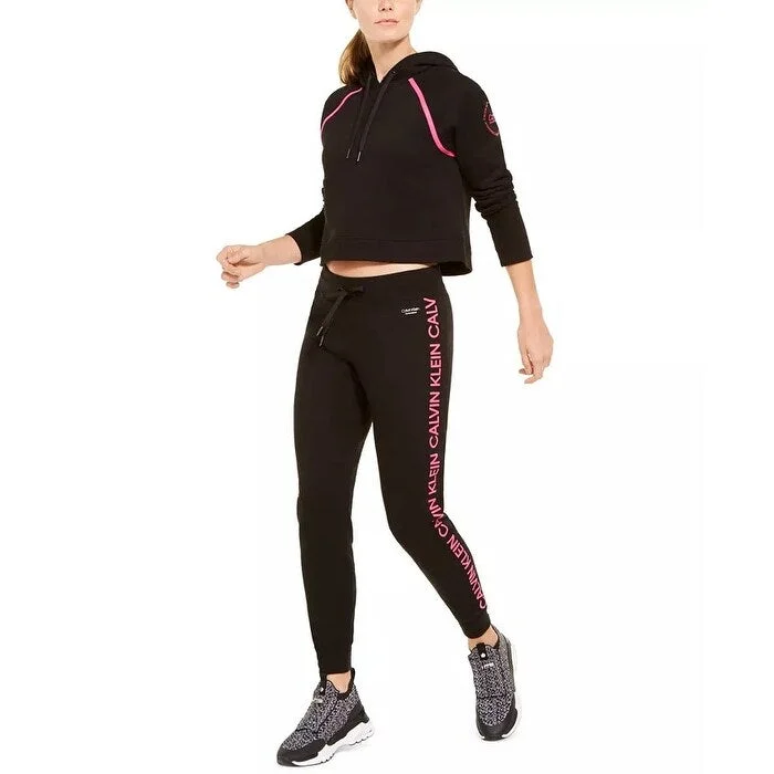 European And American Style Calvin Klein Women's Performance Logo Hoodie Black Size Large European And American Style Calvin Klein Women's Performance Logo Hoodie Black Size Large