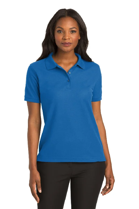 Classic Style Port Authority Womens Silk Touch Wrinkle Resistant Short Sleeve Polo Shirt - Strong Blue Classic Style Port Authority Womens Silk Touch Wrinkle Resistant Short Sleeve Polo Shirt - Strong Blue