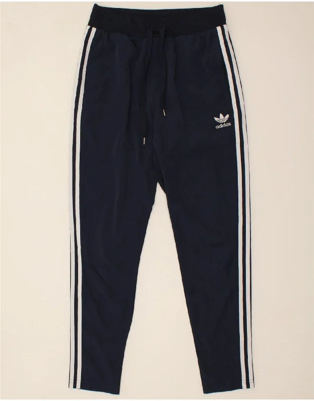 High Street Fashion ADIDAS Womens Tracksuit Trousers UK 10 Small Navy Blue Polyester High Street Fashion ADIDAS Womens Tracksuit Trousers UK 10 Small Navy Blue Polyester