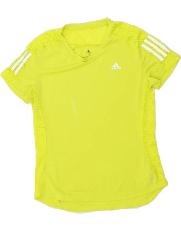 Comfortable Series ADIDAS Womens Aeroready T-Shirt Top UK 12/14 Medium Yellow Polyester Comfortable Series ADIDAS Womens Aeroready T-Shirt Top UK 12/14 Medium Yellow Polyester
