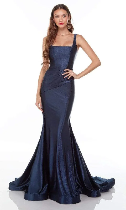 Simple And Comfortable Alyce Paris - 61162 Square Neck Trumpet Gown
