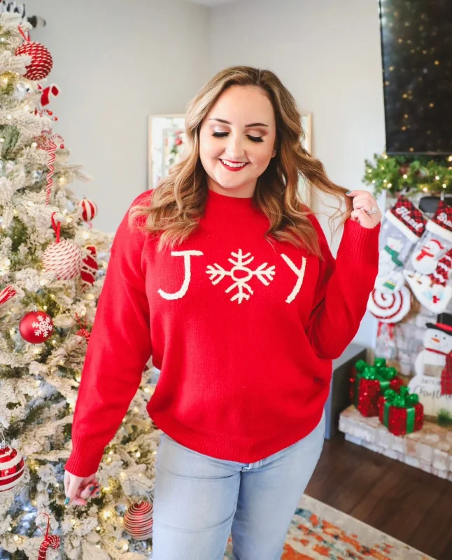 Street Cool Bright Red Joy Sweater | Boutique Elise