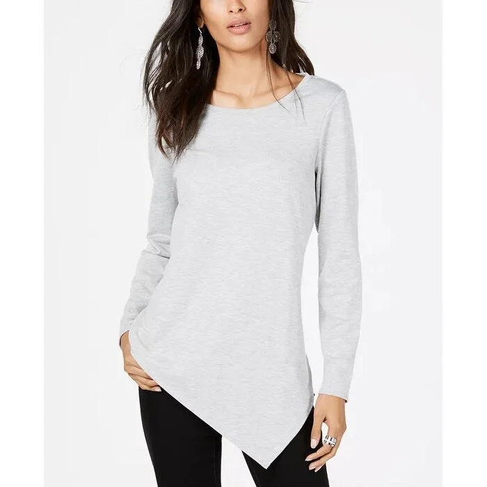 Breathable Design INC International Concepts Women's Asymmetrical Hem Tunic Sweatshirt Grey Size Medium Breathable Design INC International Concepts Women's Asymmetrical Hem Tunic Sweatshirt Grey Size Medium