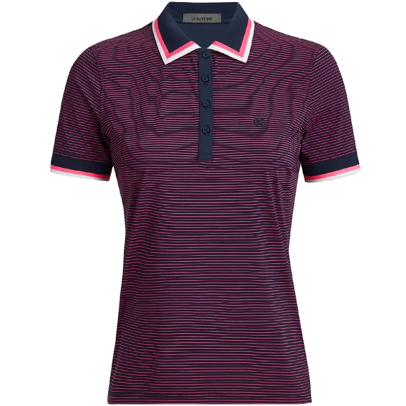 Trendy And Casual Womens Glitch Heart Silky Tech Nylon Polo Twilight - AW24
