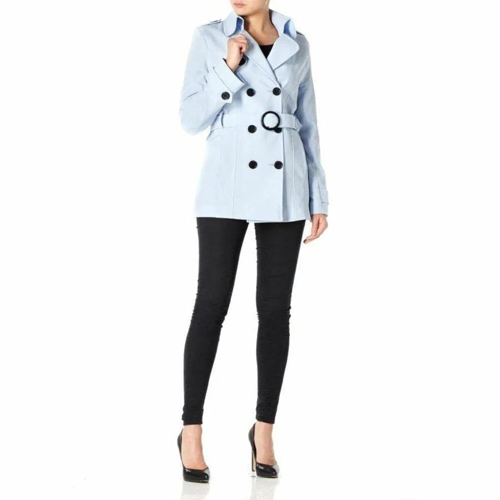 Practical Style Womens Spring/Summer Double Breasted Short Belted Coat (1710-SP)