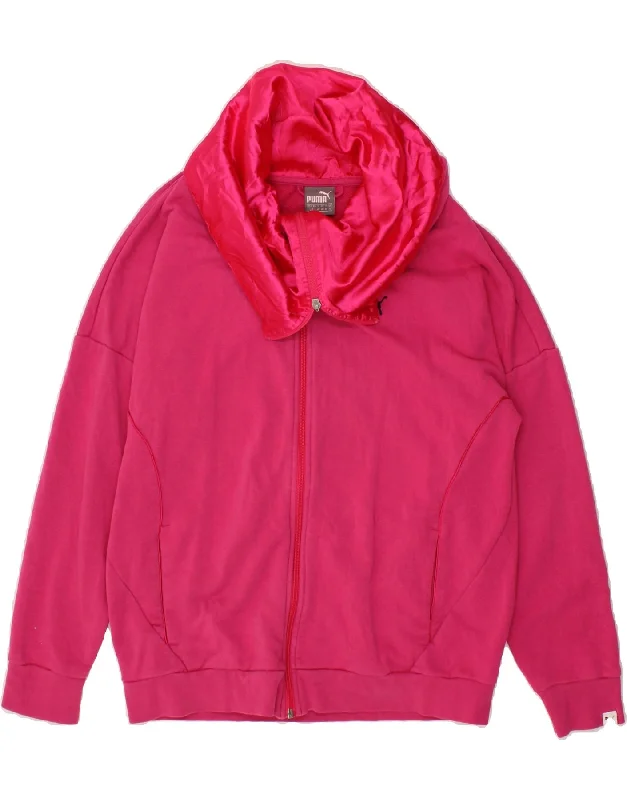 Fashionable Prints PUMA Womens Tracksuit Top Jacket Size 14 Large Pink