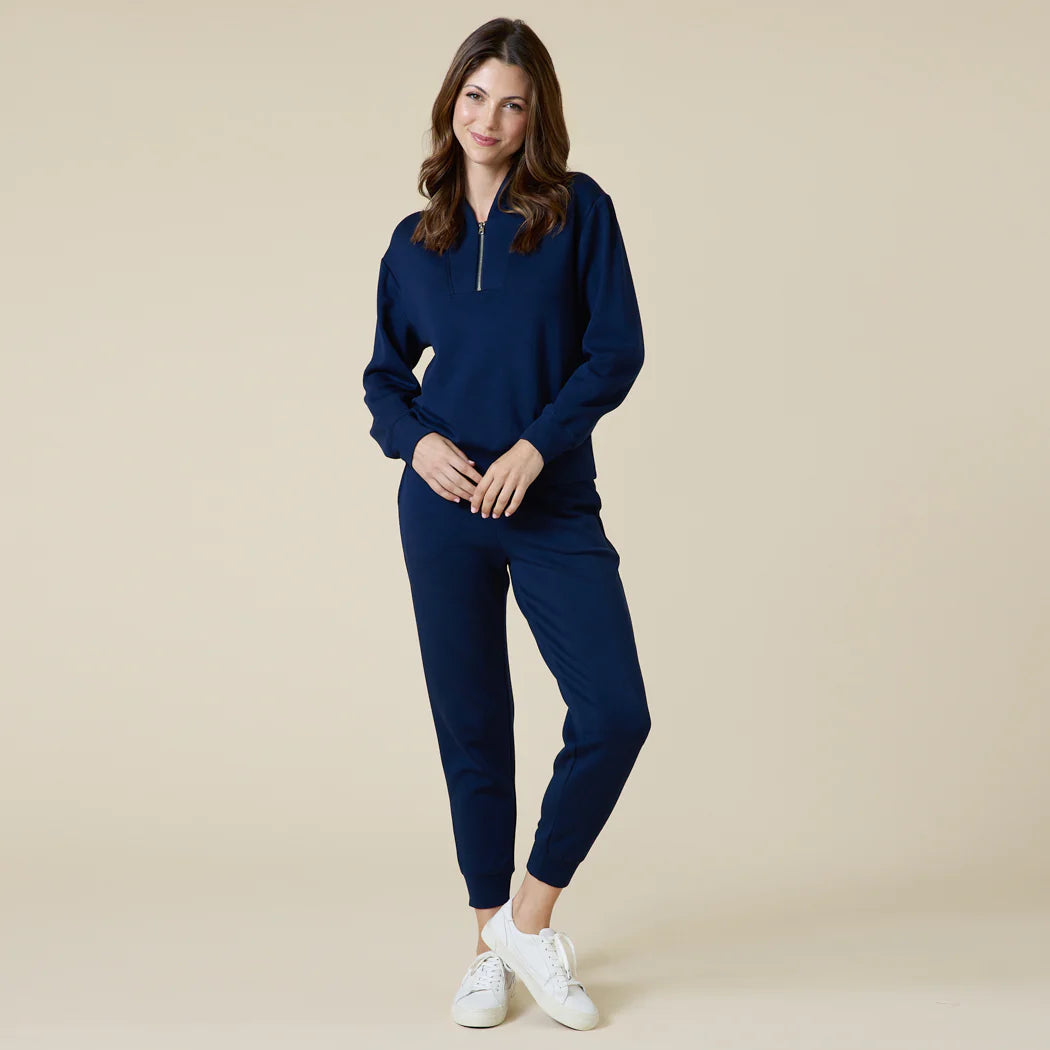 High-end Customization DreamTech 1/4 Zip Jogger Set - Midnight