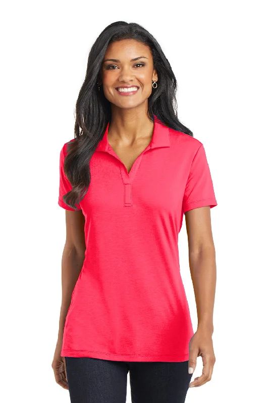 Romantic Data Port Authority Womens Cotton Touch Performance Moisture Wicking Short Sleeve Polo Shirt - Hot Coral Pink Romantic Data Port Authority Womens Cotton Touch Performance Moisture Wicking Short Sleeve Polo Shirt - Hot Coral Pink