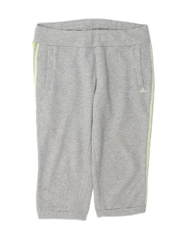Fashionable In The Times ADIDAS Womens Capri Tracksuit Trousers UK 16/18 Large Grey Cotton Fashionable In The Times ADIDAS Womens Capri Tracksuit Trousers UK 16/18 Large Grey Cotton