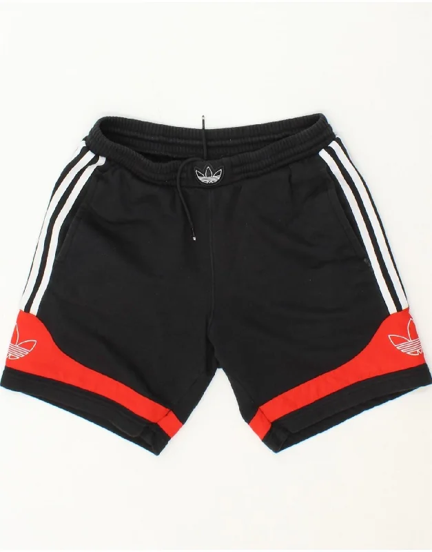 Integrated Design ADIDAS Womens Graphic Sport Shorts UK 12 Medium Black Colourblock Cotton Integrated Design ADIDAS Womens Graphic Sport Shorts UK 12 Medium Black Colourblock Cotton