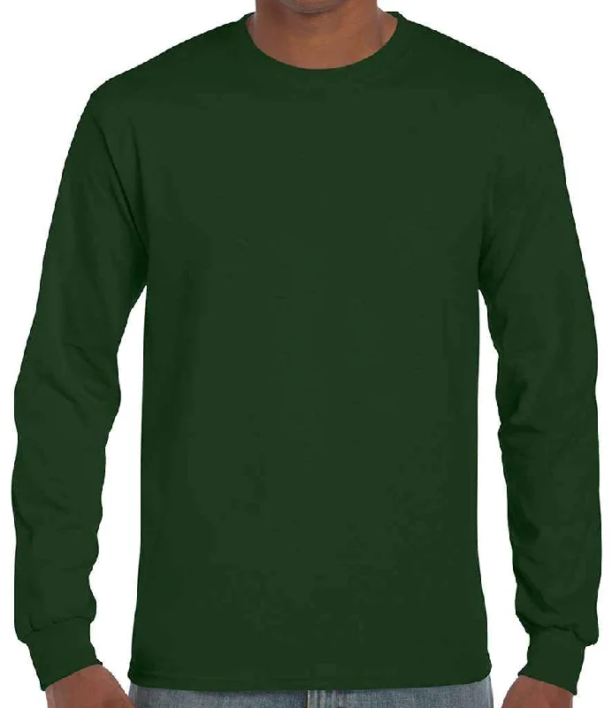 Practical Style Gildan Ultra Cotton™ Long Sleeve T-Shirt | Forest Green