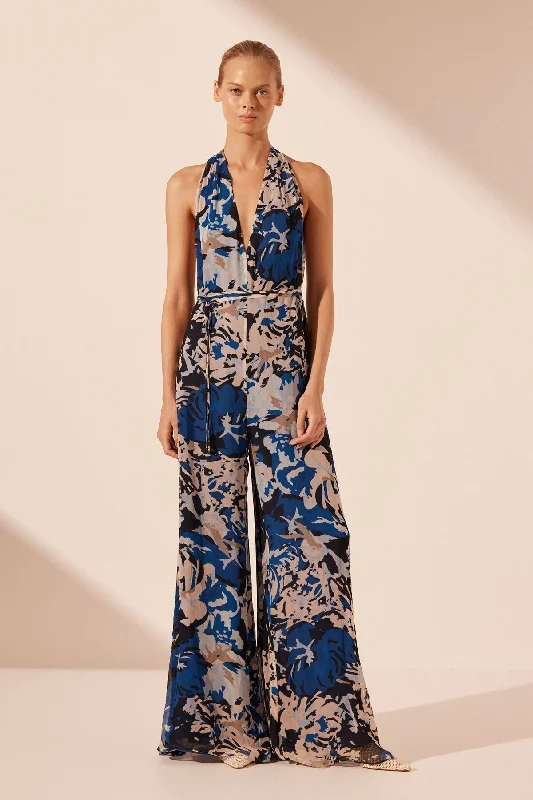 Age-reducing Style OLEA HALTER OPEN BACK JUMPSUIT