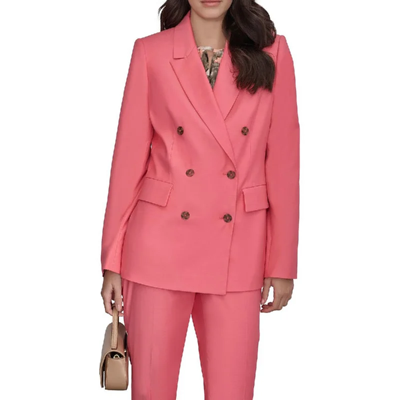 Tropical Style DKNY Womens Collar  Double-Breasted Blazer