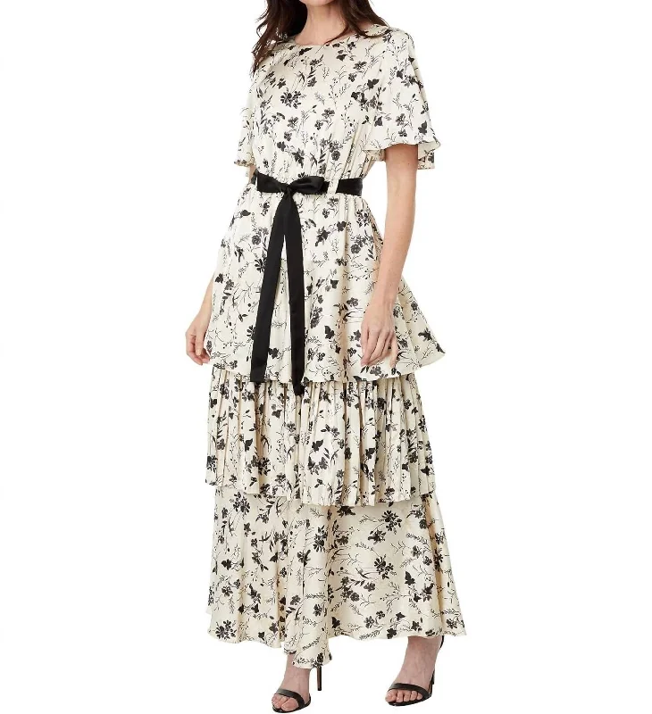 Printed Patterns Arabella Maxi Dress In Oyster