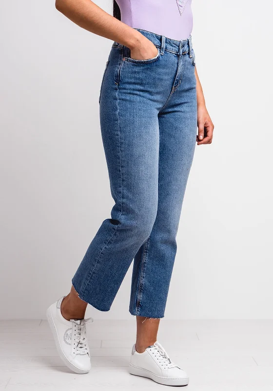 Urban Style Guess Womens 1981 Crop Straight Leg Jeans, Blue