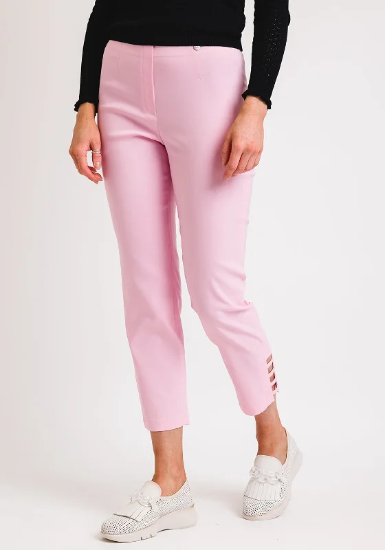 Comfortable Series Robell Lena 09 Slim Fit Stretch Cropped Trousers, Soft Rose