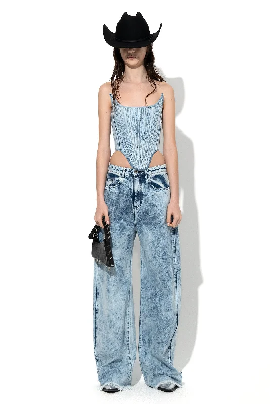 Urban Style ACID WASH DENIM BOYFRIEND TROUSERS