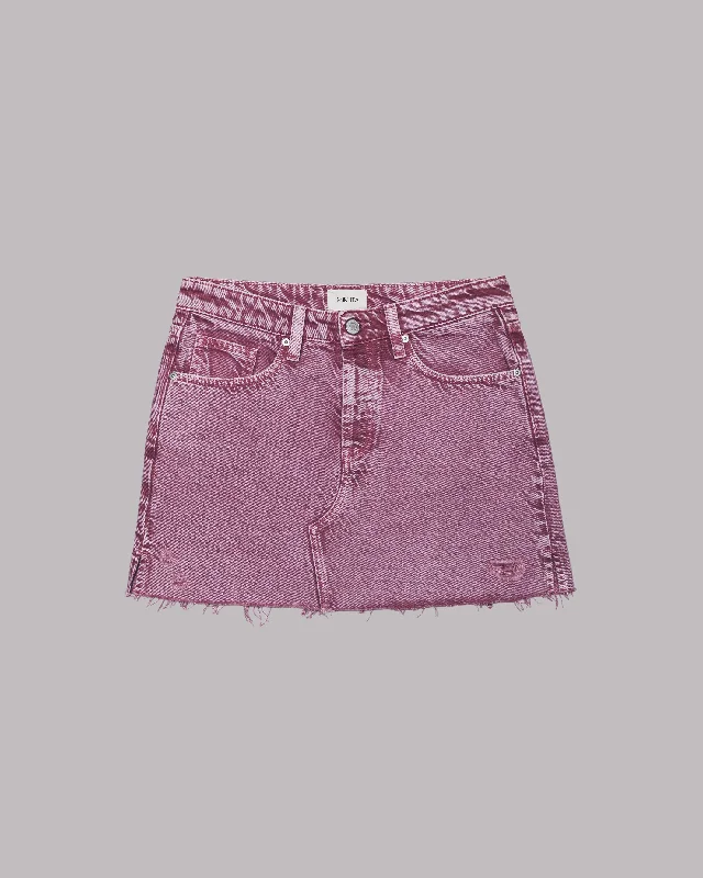 Fashionable And Versatile The Pink Faded Denim Skirt